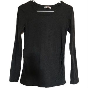 Dark Gray Maternity Long-Sleeve Shirt